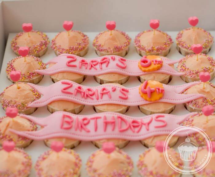 Girls' cupcake for joint birthday celebration in school